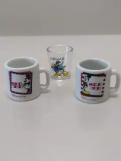 【レトロ・ミニチュア】ディズニー マグカップ＆グラス 3点セット ミッキー