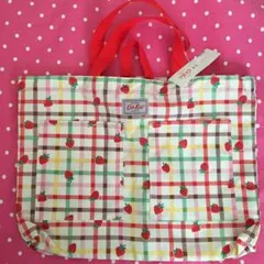 キャスキッドソン  トートバッグ ストロベリーギンガムチェック いちご