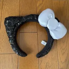 usj キティ スパンコール 黒 カチューシャ