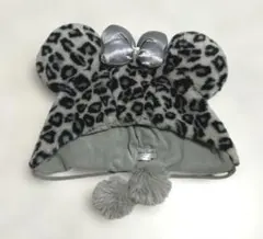 お値下げ中　ディズニー ミニー ファンキャップ ヒョウ柄 グレー シルバー