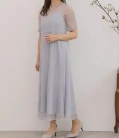 mil オケージョンドレス　レースレイヤードワンピース