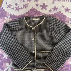 ゆ*い様 Mouth Valley ノーカラージャケット 黒白ツイード