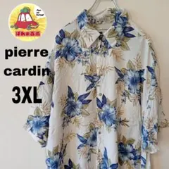 USA古着 pierrecardin 半袖アロハシャツ　3XL ホワイトのサムネイル