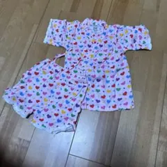 カラフルハート柄甚平 100cm
