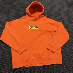 FR2 パーカー CAUTION オレンジ　レア　店舗限定　Mサイズ