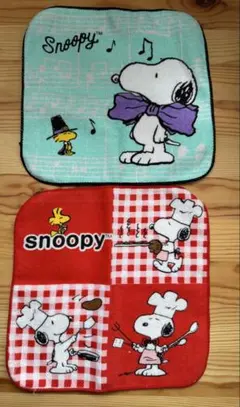 スヌーピー タオル ハンカチ 2枚セット 未使用 PEANUTS まとめ売り