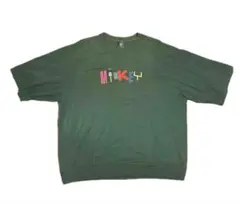 ミッキー ロゴ Tシャツ 緑色 大きめ