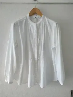 ユニクロ レーヨンピンタックブラウス（長袖）ホワイト XL