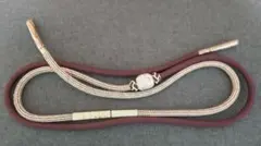 【新品】ポイント帯留め付き　丸組み帯締め（紫系）