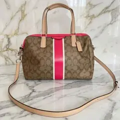 COACHコーチ シグネチャー ミニボストン 2way ショルダーバッグy2k