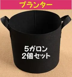 不織布 プランター 布鉢 ブラック 野菜栽培 ガーデニング 5ガロン 2個セット