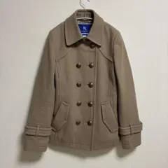【美品✨金ボタン】バーバリーブルーレーベル　 Pコート ダブル ノバチェック38