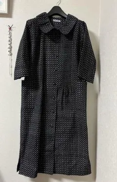 着物リメイク　絣　七分袖ワンピースコート