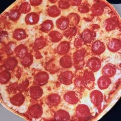 ペパロニデザインの円形ブランケット