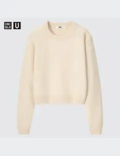 UNIQLO Uプレミアムラム クロップドセーター ナチュラルXLウール100%