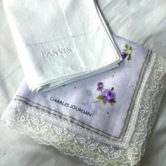 LANVIN CHARLES JOURDAN ハンカチ 2枚セットのサムネイル