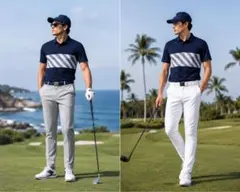 J.LINDEBERG ゴルフウェア ポロシャツ ネイビー Lサイズ