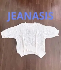 JEANASIS サマーニット 半袖 ホワイト フリーサイズのサムネイル