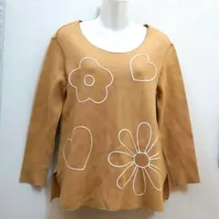 モスキーノ ジーンズ 花柄×ハート柄ニット ニットチュニック 長袖ニットのサムネイル
