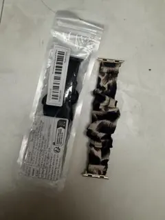 SHEIN Apple Watch バンド ブラック・ヒョウ柄