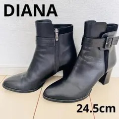 【未使用品級】DIANA ダイアナ ベルト付 サイドジップブーツ 黒 24.5のサムネイル