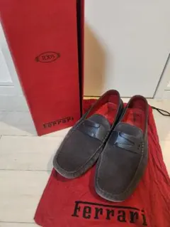 希少】トッズ フェラーリ コラボ ドライビングシューズ 9 約27cm 紺
