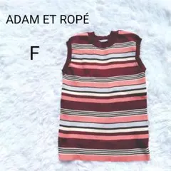ADAM ET ROPE マルチボーダー ノースリーブ ニット F サマーニット
