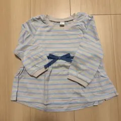 après les cours ストライプ ペプラムTシャツ 80