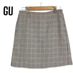 GU 千鳥格子柄 ミニ 台形 スカート M