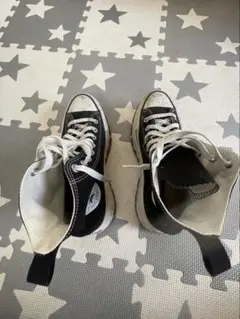 converse ブラック 厚底ハイカット スニーカー