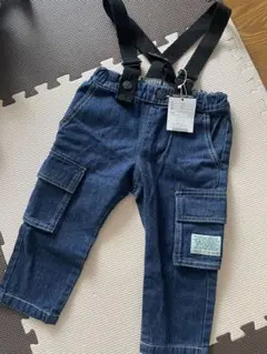 新品未使用　BREEZE サスペンダー　デニム 80