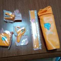 Qoo クー 文房具セット ペンケース 定規 ハサミ ホッチキス えんぴつ削り