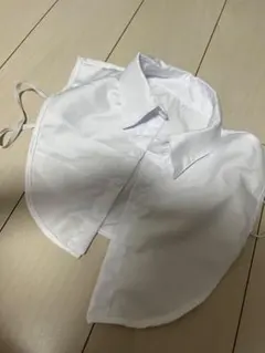ホワイト ボタン付き つけ襟