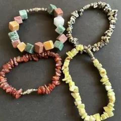 ヴィンテージ ブレスレット 天然石 4点セット レトロ 古着