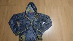 Puma プーマ フード付きナイロン薄手ジャケット Lサイズ グレー