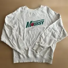 Moussy ロゴ入り ホワイト スウェット