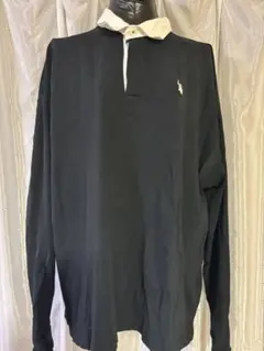 POLO RALPH LAUREN 長袖ポロシャツ M 黒/白