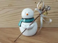 スノーマンのクリスマスオブジェ　クリスマスピック付き
