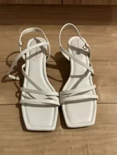 oriental traffic スクエア　ストラップ　サンダル　ホワイト　LL