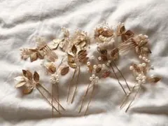 ☆美品☆ヘアアクセサリー☆髪飾り☆ゴールドフラワー☆