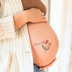 マタニティフォト ペイント シール アート 妊婦 写真