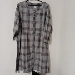 チェック柄シャツワンピース