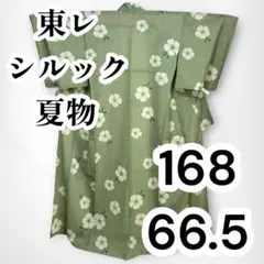 美品✨】東レシルック 山野愛子 洗える着物 夏着物 小紋 桜色 辻が花 