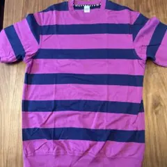 TAKEO KIKUCHI ボーダーTシャツ パープル×ネイビーのサムネイル