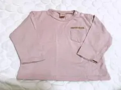 プティマイン　胸ポケットつき　ロゴ刺しゅう　長袖Tシャツ　ピンク　90