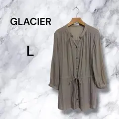 GLACIER グラシア ウエストドロスト ブラウジングブラウス L シアー