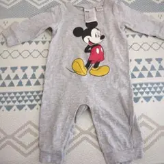 H&M ミッキーマウス ロンパース 2-4M グレー