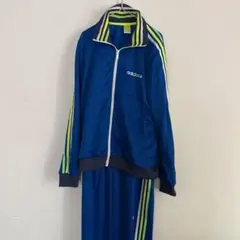 【希少カラー】adidas アディダス ジャージ セットアップ 上下 ブルー