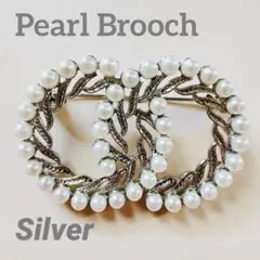 シルバー ブローチ コサージュ アクセサリー 上品 パール 卒業式 入学式 銀
