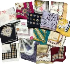 ブランド大判ハンカチ15枚まとめ売り　トラサルディ　バーバリー　マイケルコース